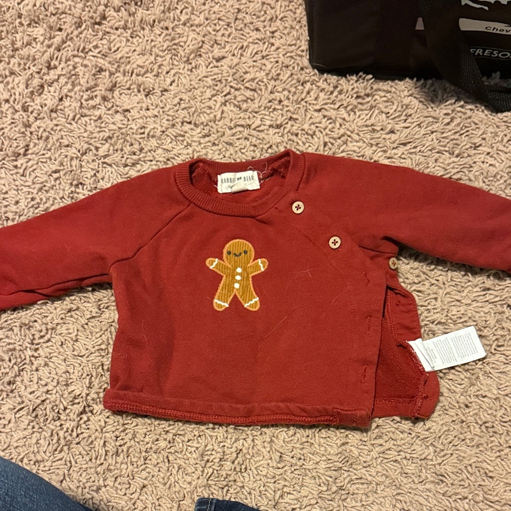 Cozy Red Gingerbread Kids Sweater
